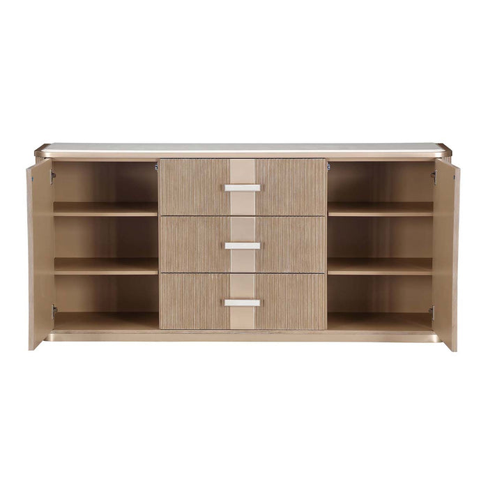 AICO Furniture - West Kensington Sideboard and Wall Mirror in Sea Salt Caramel - 9096007SA-260-147 - GreatFurnitureDeal