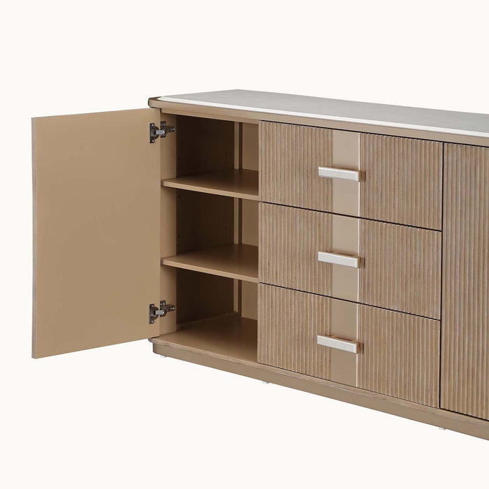 AICO Furniture - West Kensington Sideboard and Wall Mirror in Sea Salt Caramel - 9096007SA-260-147 - GreatFurnitureDeal