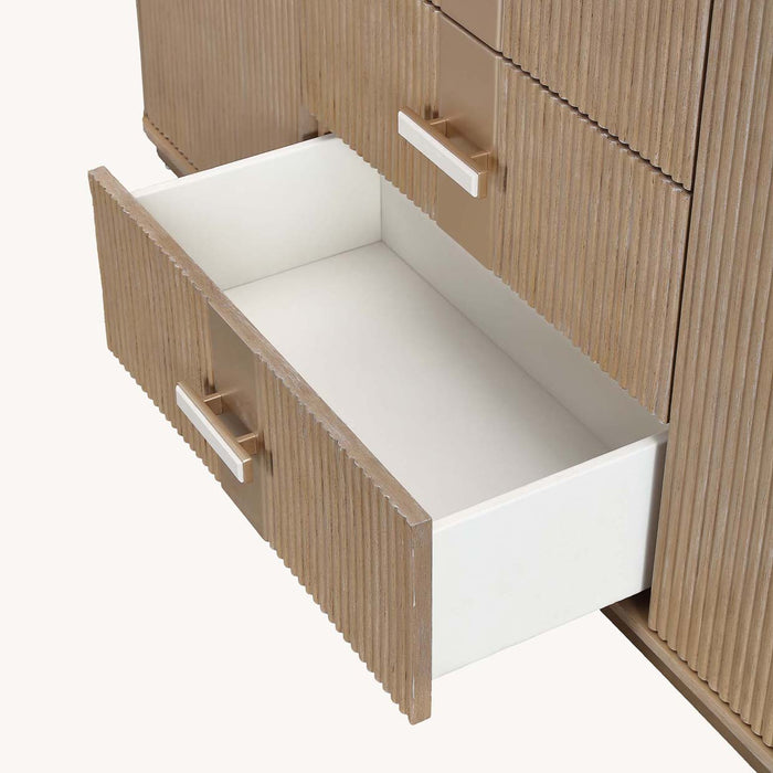 AICO Furniture - West Kensington 11 Piece Rectangular Dining Room Set in Sea Salt Caramel - 9096002-07SA-147-11SET