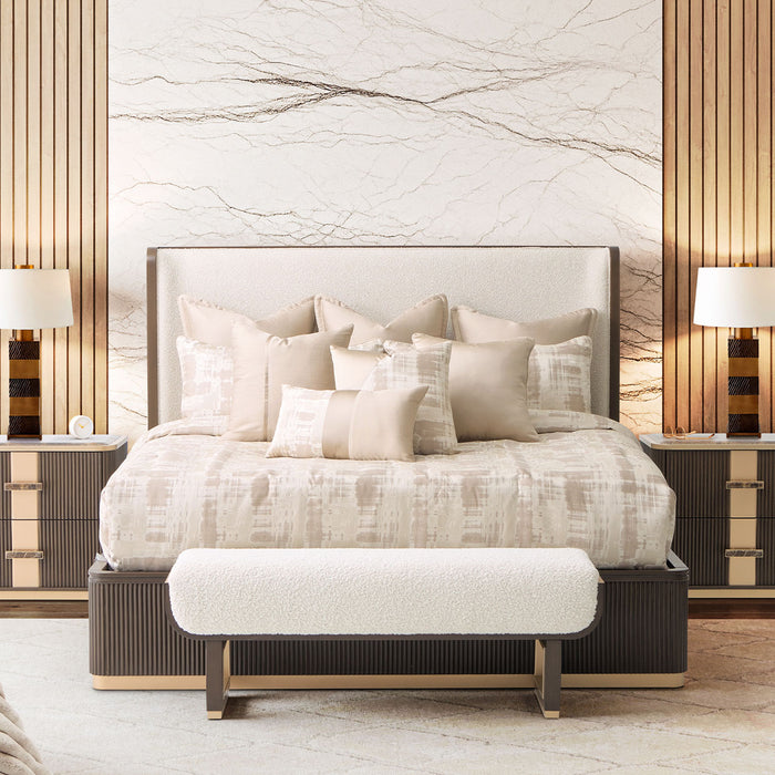 AICO Furniture - West Kensington King Bed in Medium Espresso - 9096014CK3-417 - GreatFurnitureDeal