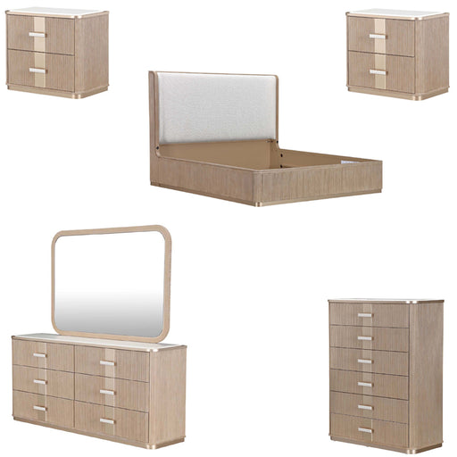 AICO Furniture - West Kensington 6 Piece Queen Bedroom Set in Sea Salt Caramel - 9096012QN3-042-147-6SET - GreatFurnitureDeal