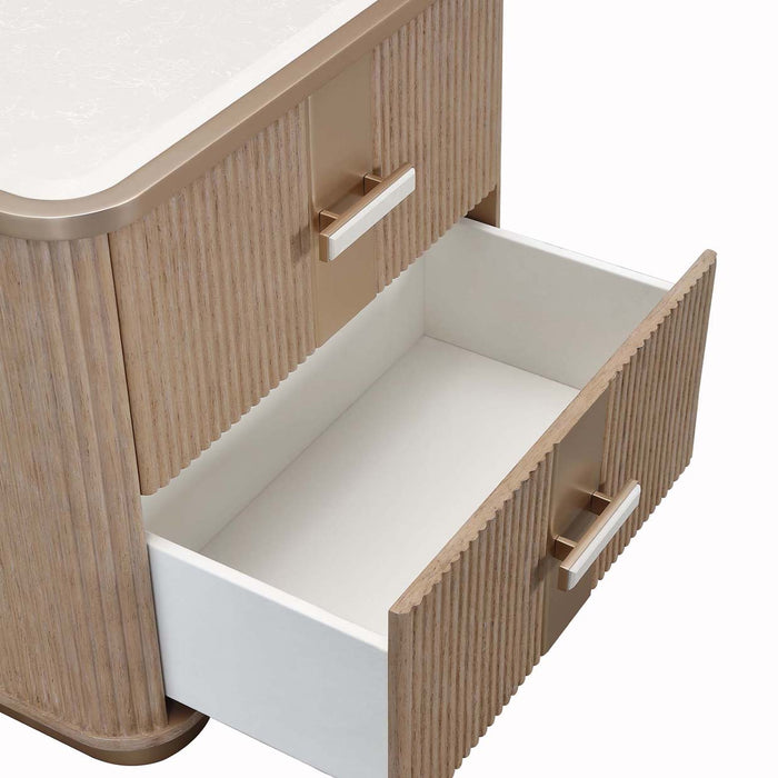 AICO Furniture - West Kensington 2-Drawer Nightstand in Sea Salt Caramel - 9096042-147 - GreatFurnitureDeal