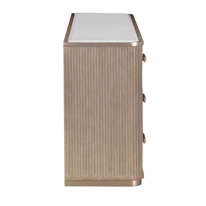 AICO Furniture - West Kensington 6 Piece King Bedroom Set in Sea Salt Caramel - 9096014EK3-040-147-6SET