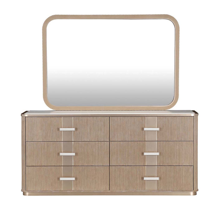 AICO Furniture - West Kensington Dresser with Wall Mirror in Sea Salt Caramel - 9096050SA-260-147 - GreatFurnitureDeal