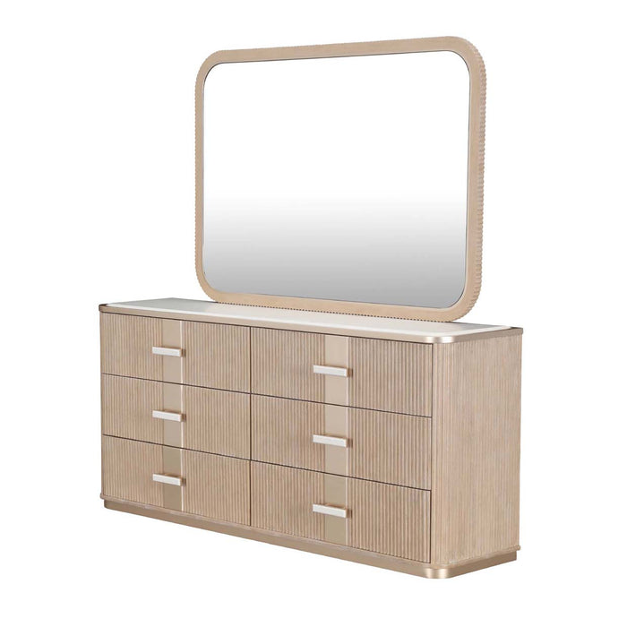 AICO Furniture - West Kensington Dresser with Wall Mirror in Sea Salt Caramel - 9096050SA-260-147 - GreatFurnitureDeal