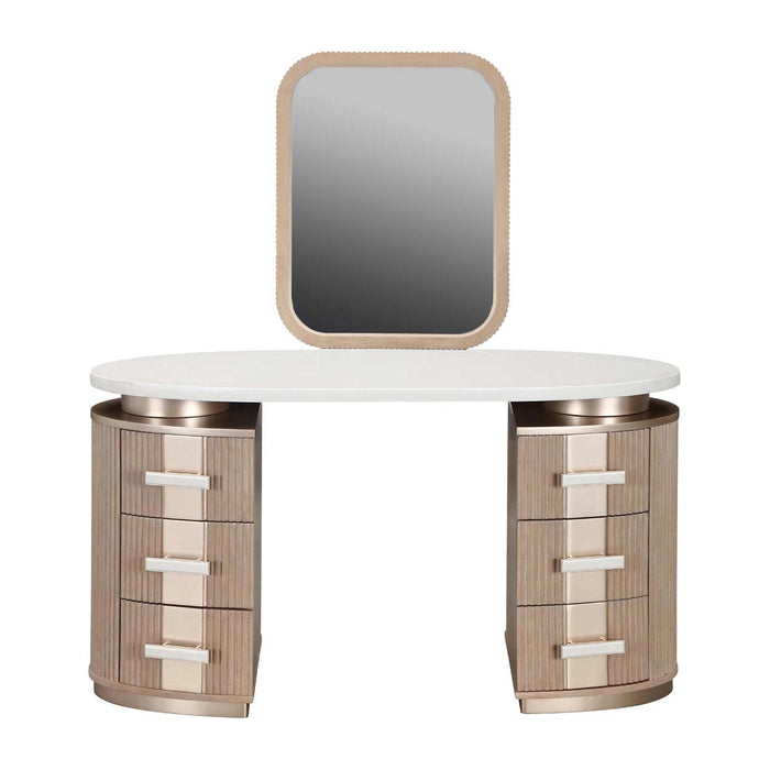 AICO Furniture - West Kensington Vanity with Mirror in Sea Salt Caramel - 9096058VAN2-147 - GreatFurnitureDeal