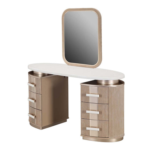 AICO Furniture - West Kensington Vanity with Mirror in Sea Salt Caramel - 9096058VAN2-147 - GreatFurnitureDeal