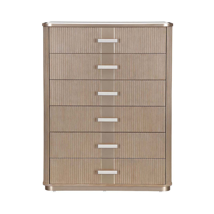 AICO Furniture - West Kensington Highboy Chest in Sea Salt Caramel - 9096070SA-147 - GreatFurnitureDeal