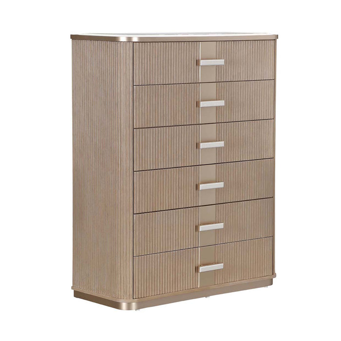 AICO Furniture - West Kensington Highboy Chest in Sea Salt Caramel - 9096070SA-147 - GreatFurnitureDeal