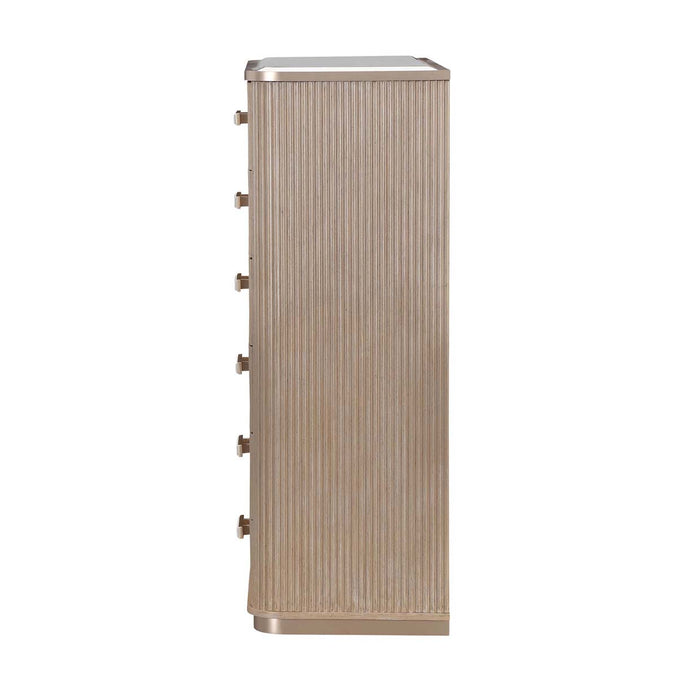 AICO Furniture - West Kensington 6 Piece King Bedroom Set in Sea Salt Caramel - 9096014EK3-040-147-6SET