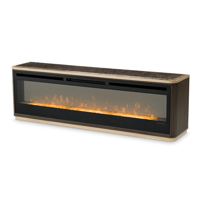 AICO Furniture - West Kensington Fireplace with Electric Insert in Medium Espresso - 9096220-AFB74-417