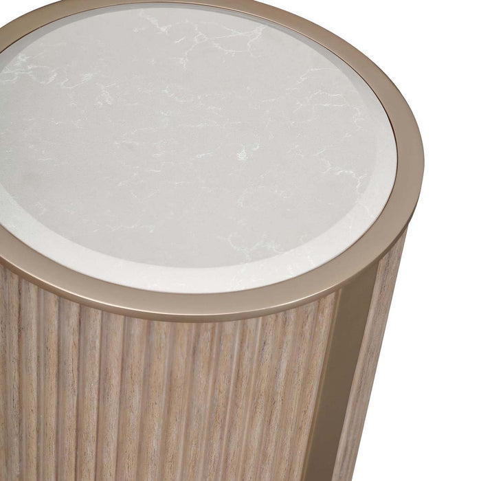 AICO Furniture - West Kensington Chairside Table in Sea Salt Caramel - 9096222-147 - GreatFurnitureDeal