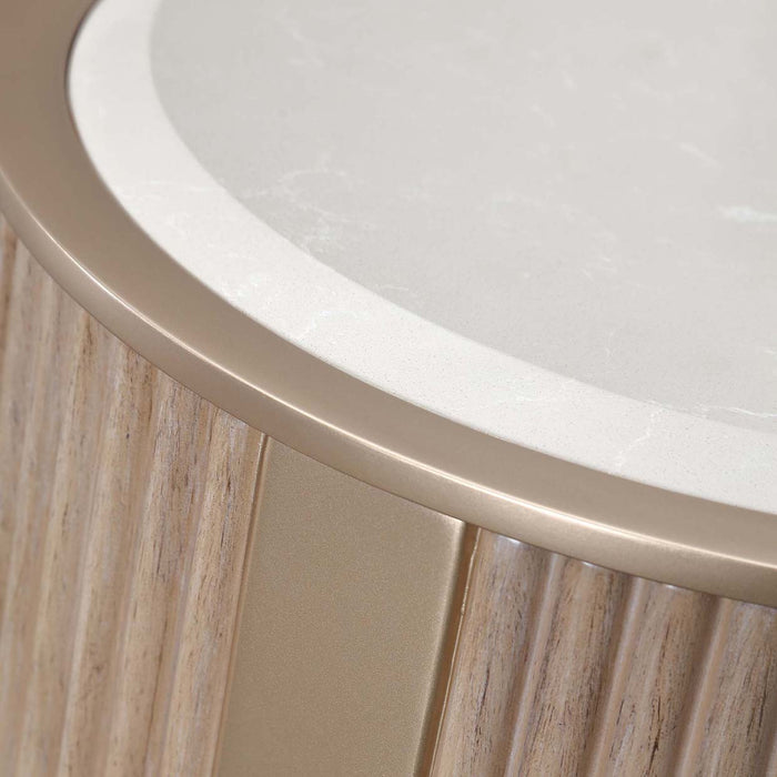 AICO Furniture - West Kensington Chairside Table in Sea Salt Caramel - 9096222-147 - GreatFurnitureDeal