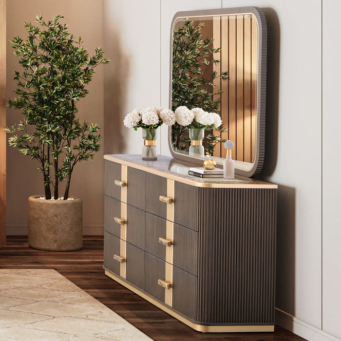 AICO Furniture - West Kensington Wall Mirror in Medium Espresso - 9096260-417 - GreatFurnitureDeal