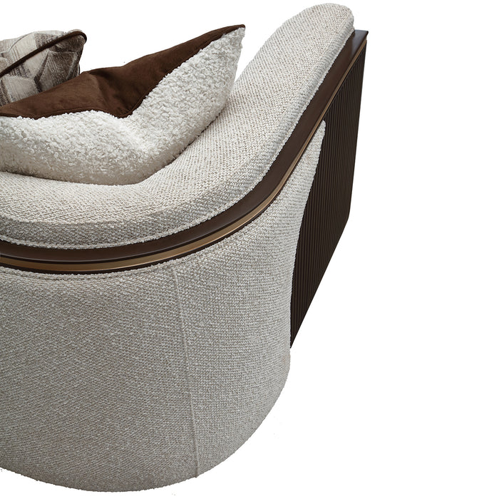 AICO Furniture - West Kensington Sofa - Buff/Medium Espresso - 9096815-BUFF-417 - GreatFurnitureDeal