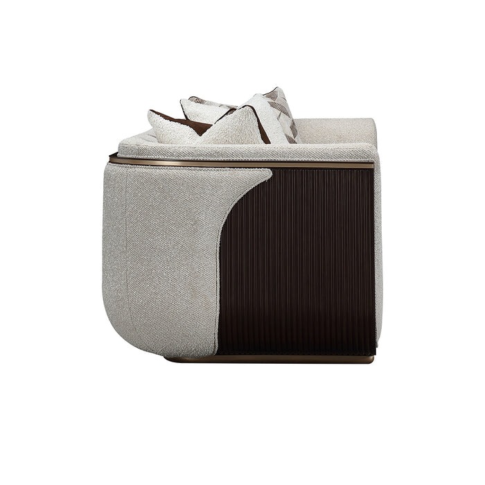 AICO Furniture - West Kensington Sofa - Buff/Medium Espresso - 9096815-BUFF-417 - GreatFurnitureDeal