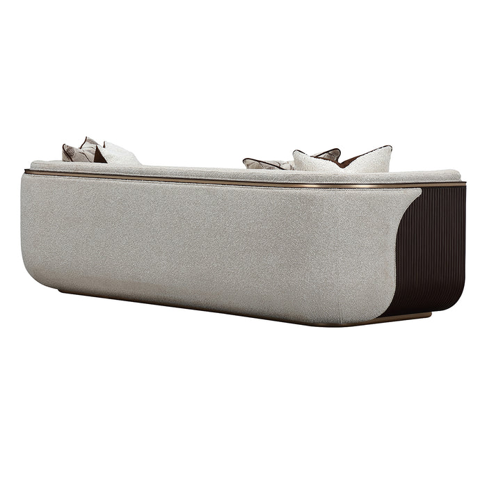 AICO Furniture - West Kensington Sofa - Buff/Medium Espresso - 9096815-BUFF-417 - GreatFurnitureDeal