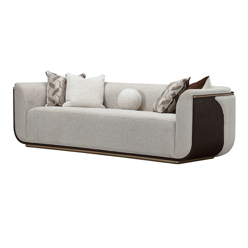AICO Furniture - West Kensington Sofa - Buff/Medium Espresso - 9096815-BUFF-417 - GreatFurnitureDeal