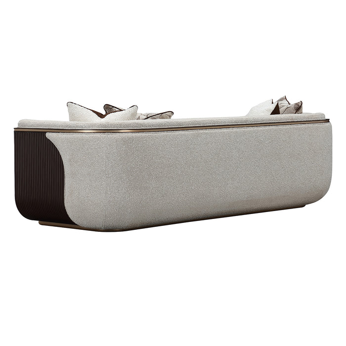 AICO Furniture - West Kensington Sofa - Buff/Medium Espresso - 9096815-BUFF-417 - GreatFurnitureDeal