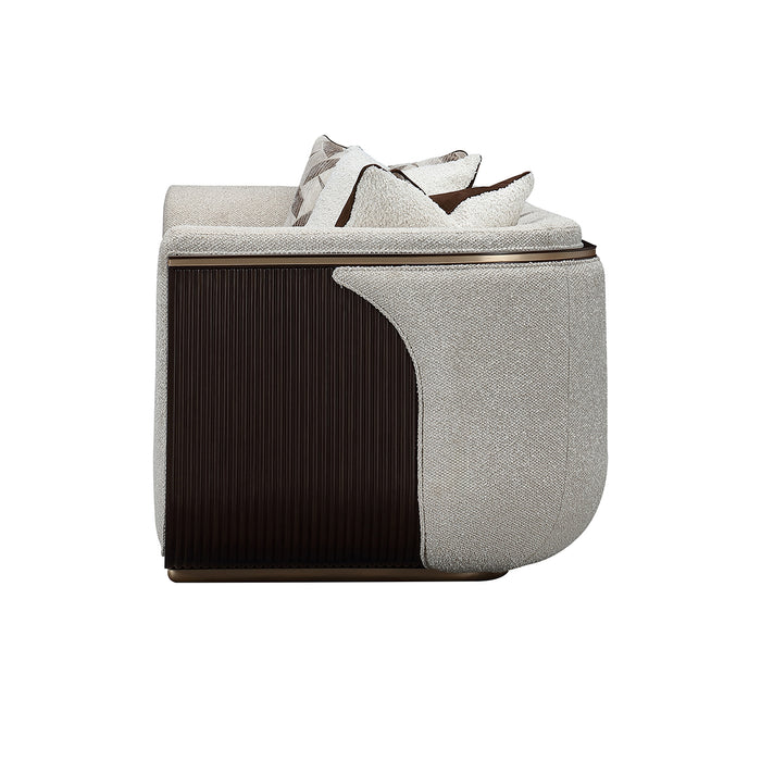 AICO Furniture - West Kensington Sofa - Buff/Medium Espresso - 9096815-BUFF-417 - GreatFurnitureDeal