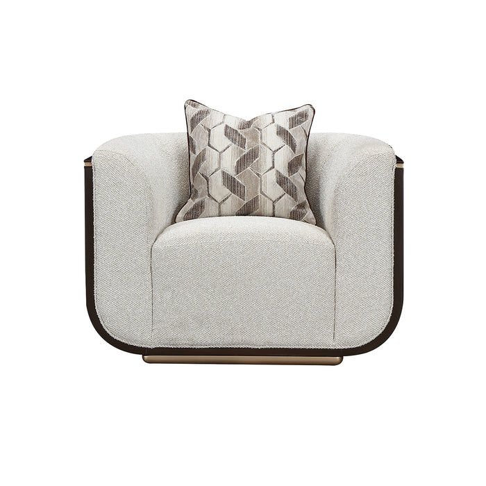 AICO Furniture - West Kensington Matching Chair - Buff/Medium Espresso - 9096825-BUFF-417 - GreatFurnitureDeal