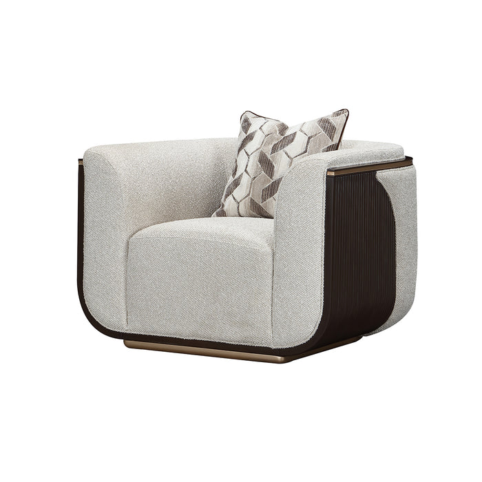 AICO Furniture - West Kensington Matching Chair - Buff/Medium Espresso - 9096825-BUFF-417 - GreatFurnitureDeal