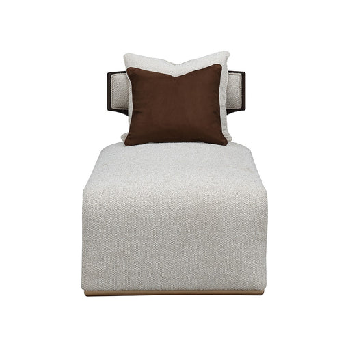 AICO Furniture - West Kensington Chaise - Buff/Medium Espresso - 9096841-BUFF-417 - GreatFurnitureDeal