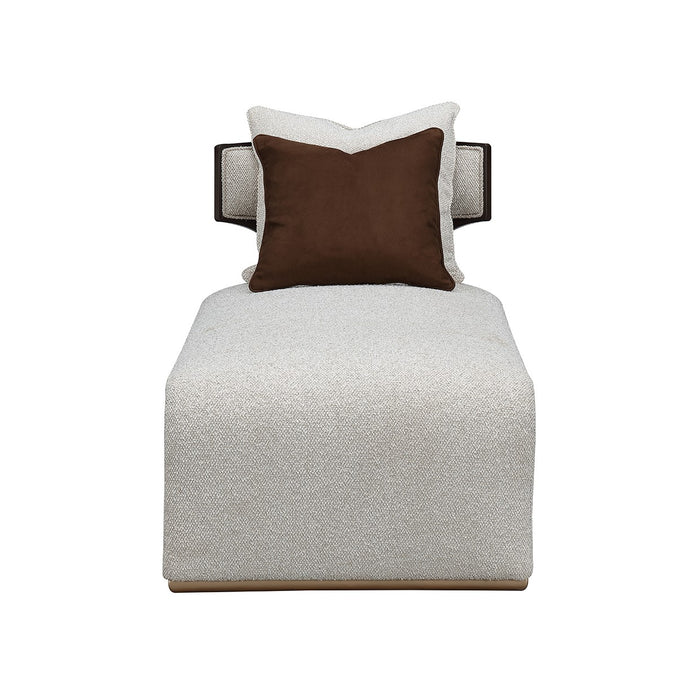 AICO Furniture - West Kensington Chaise - Buff/Medium Espresso - 9096841-BUFF-417 - GreatFurnitureDeal