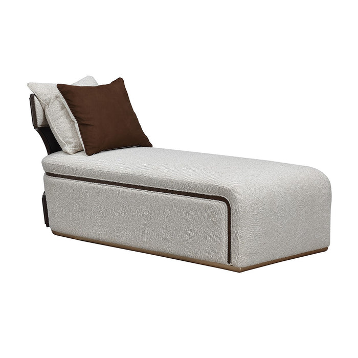 AICO Furniture - West Kensington Chaise - Buff/Medium Espresso - 9096841-BUFF-417 - GreatFurnitureDeal