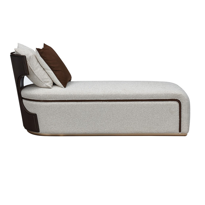 AICO Furniture - West Kensington Chaise - Buff/Medium Espresso - 9096841-BUFF-417 - GreatFurnitureDeal