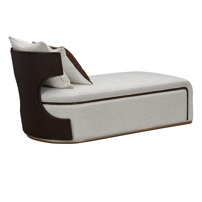 AICO Furniture - West Kensington Chaise - Buff/Medium Espresso - 9096841-BUFF-417 - GreatFurnitureDeal