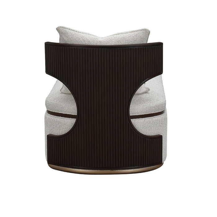 AICO Furniture - West Kensington Chaise - Buff/Medium Espresso - 9096841-BUFF-417 - GreatFurnitureDeal