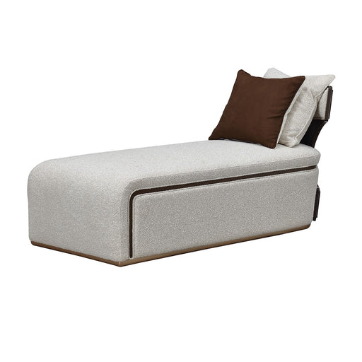 AICO Furniture - West Kensington Chaise - Buff/Medium Espresso - 9096841-BUFF-417 - GreatFurnitureDeal