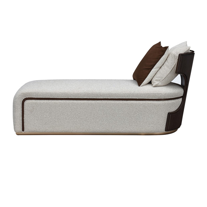 AICO Furniture - West Kensington Chaise - Buff/Medium Espresso - 9096841-BUFF-417 - GreatFurnitureDeal