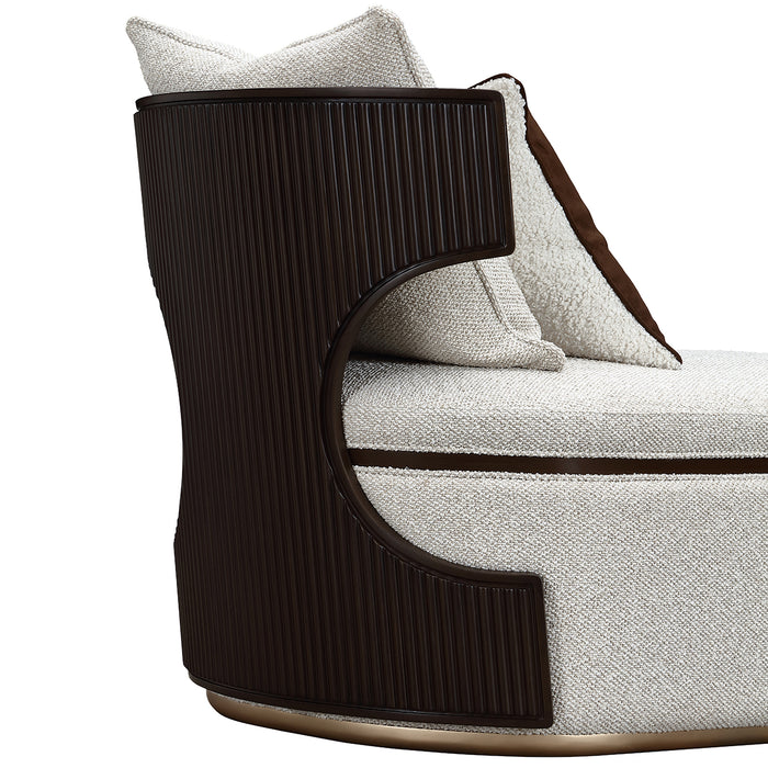 AICO Furniture - West Kensington Chaise - Buff/Medium Espresso - 9096841-BUFF-417 - GreatFurnitureDeal