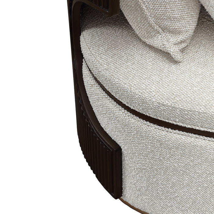 AICO Furniture - West Kensington Chaise - Buff/Medium Espresso - 9096841-BUFF-417 - GreatFurnitureDeal