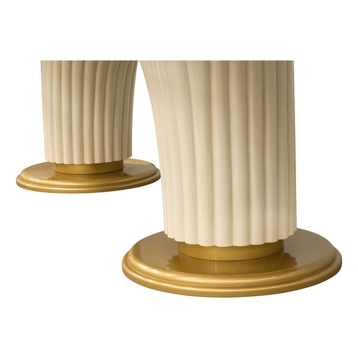 AICO Furniture - Scotts Square 9 Oval Dining Room Set in Light Champagne - 9097000-124-9SET - GreatFurnitureDeal