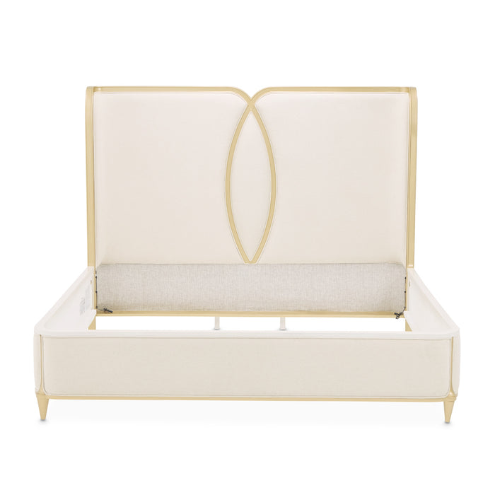 AICO Furniture - Scotts Square 5 Piece California King Bedroom Set in Light Champagne - 9097000CK3-124-5SET - GreatFurnitureDeal