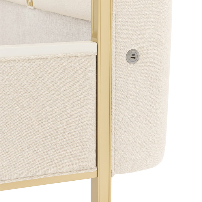 AICO Furniture - Scotts Square 3 Piece Queen Bedroom Set in Light Champagne - 9097000QN3-124-3SET - GreatFurnitureDeal