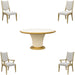 AICO Furniture - Scotts Square 5 Piece Round Dining Table Set in Light Champagne - 9097001-124-5SET - GreatFurnitureDeal
