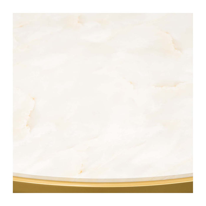 AICO Furniture - Scotts Square 5 Piece Round Dining Table Set in Light Champagne - 9097001-124-5SET - GreatFurnitureDeal