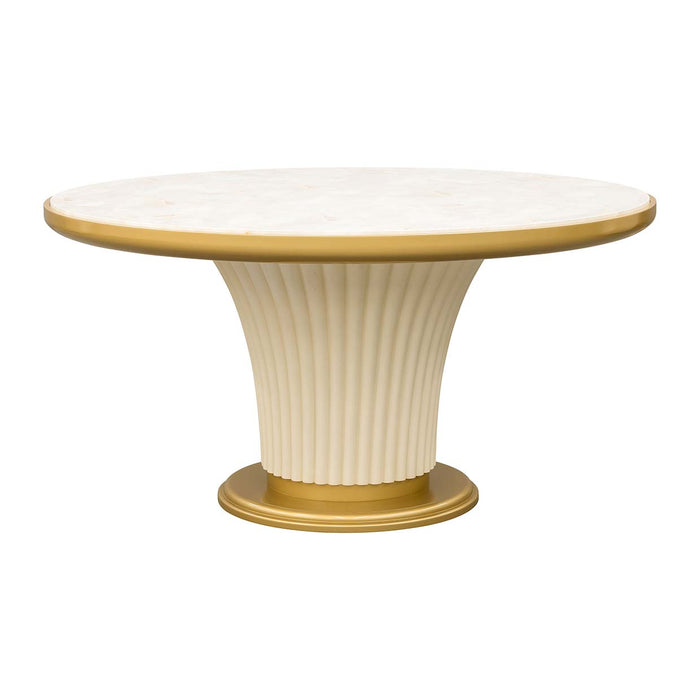 AICO Furniture - Scotts Square Round Dining Table in Light Champagne - 9097001-124 - GreatFurnitureDeal