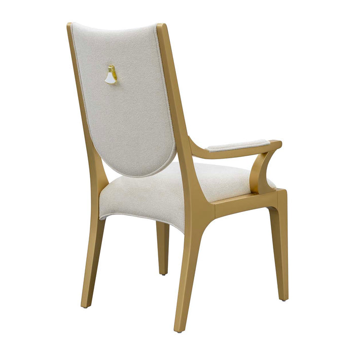 AICO Furniture - Scotts Square Dining Arm Chair in Light Champagne (Set of 2) - 9097004A-124 - GreatFurnitureDeal