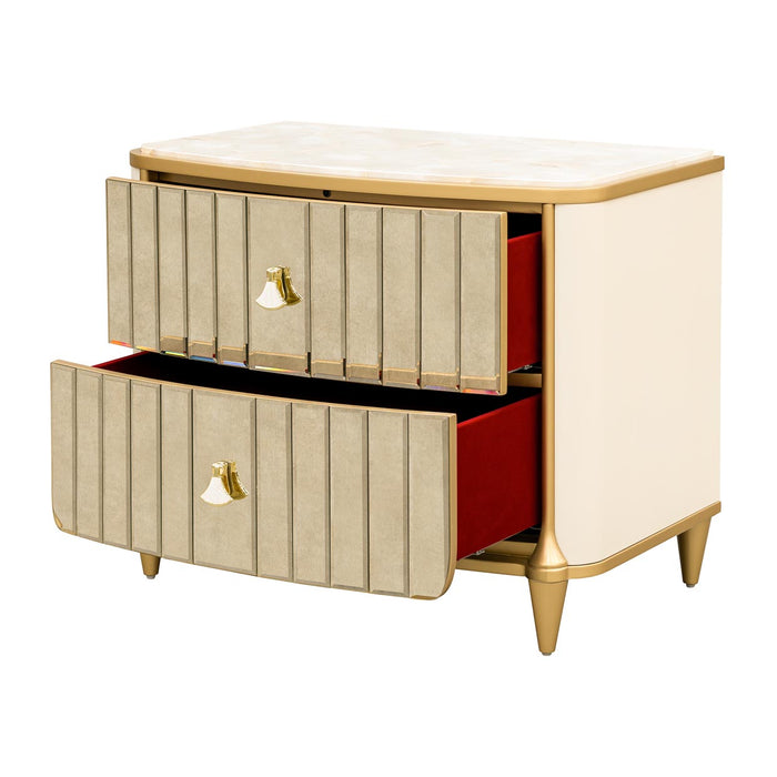 AICO Furniture - Scotts Square 3 Piece Queen Bedroom Set in Light Champagne - 9097000QN3-124-3SET - GreatFurnitureDeal