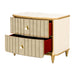 AICO Furniture - Scotts Square 3 Piece Queen Bedroom Set in Light Champagne - 9097000QN3-124-3SET - GreatFurnitureDeal