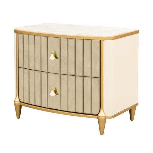 AICO Furniture - Scotts Square Nightstand in Light Champagne - 9097040-124 - GreatFurnitureDeal