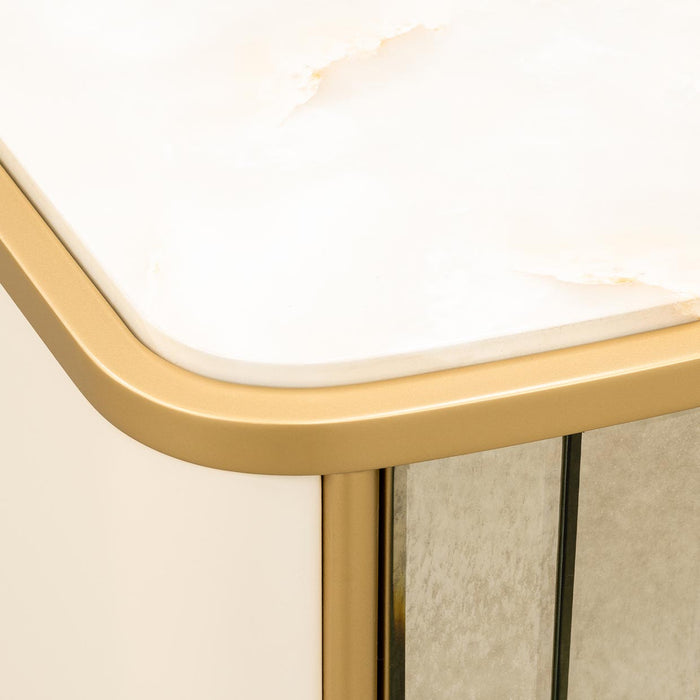 AICO Furniture - Scotts Square Nightstand in Light Champagne - 9097040-124 - GreatFurnitureDeal