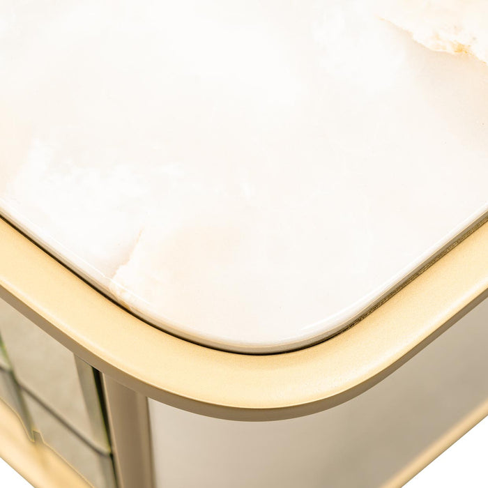 AICO Furniture - Scotts Square Nightstand in Light Champagne - 9097040-124 - GreatFurnitureDeal