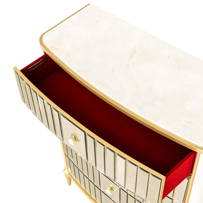 AICO Furniture - Scotts Square 6 Piece California King Bedroom Set in Light Champagne - 9097000CK3-124-6SET