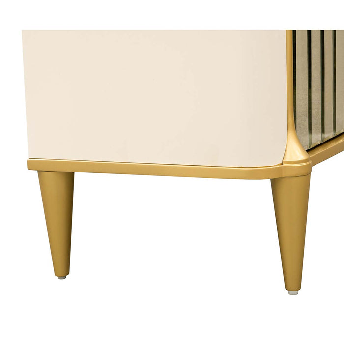 AICO Furniture - Scotts Square 5-Drawer Chest in Light Champagne - 9097070SA-124 - GreatFurnitureDeal